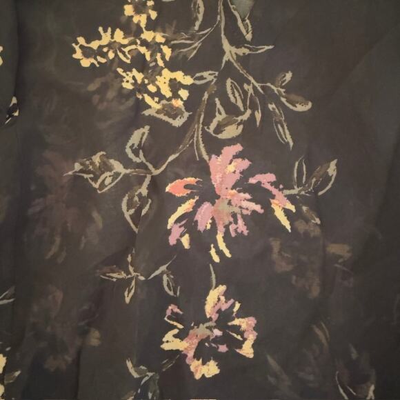 Womens Dark Fairy Grunge Sheer Floral Blouse Top Medium Dark Romantic Ethereal - Picture 10 of 15